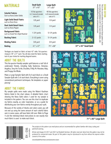 Pattern, AWESOME OCEAN, Elizabeth Hartman     EH-036