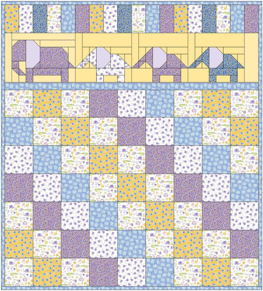 Pattern, ABQ, Pachyderms of Endearment Baby Quilt     ABQ-210