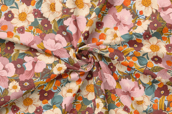 Fabric, A Floral Encounter Collection: Pastel Bloom  06524-06