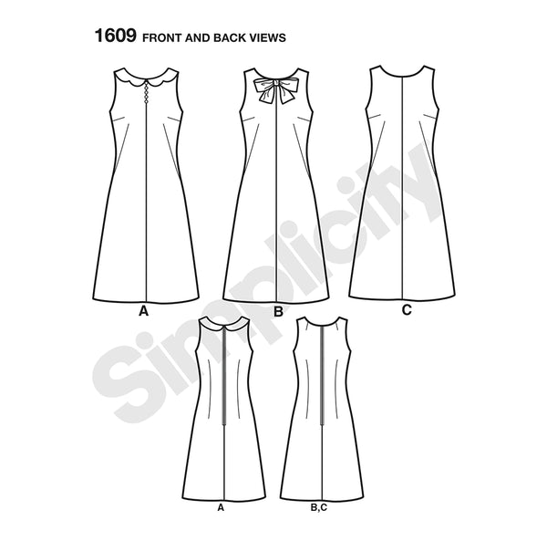 Pattern, SIMPLICITY 1609 Misses' Jiffy 1960s Vintage Dress