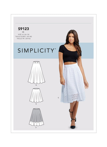 Pattern, SIMPLICITY 9123 Misses' Skirts