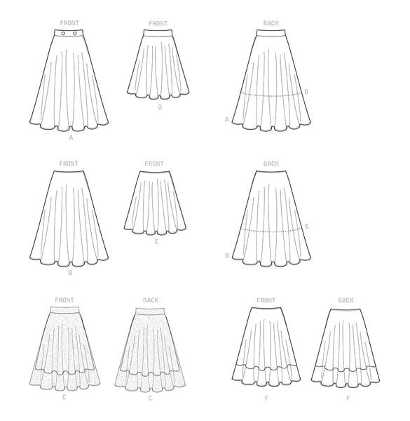 Pattern, SIMPLICITY 9123 Misses' Skirts