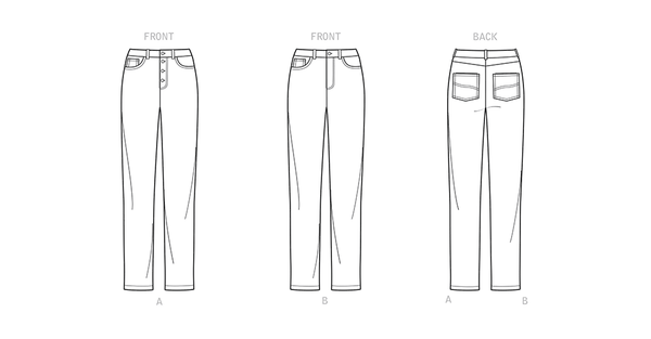 Pattern, SIMPLICITY 9266 Misses' & Women's Vintage Jeans with Front Buttons or Zipper