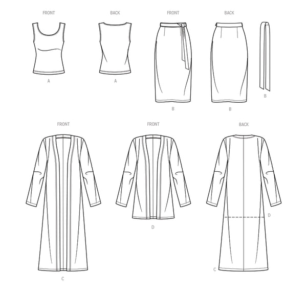 Pattern, SIMPLICITY 9716 Misses' Knit Top, Cardigan and Skirt