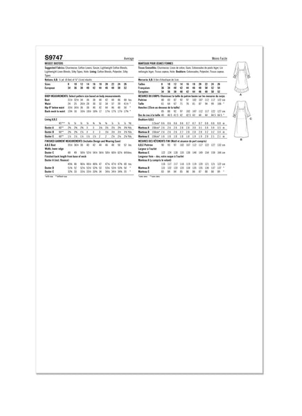 Pattern, SIMPLICITY 9747 Misses Duster