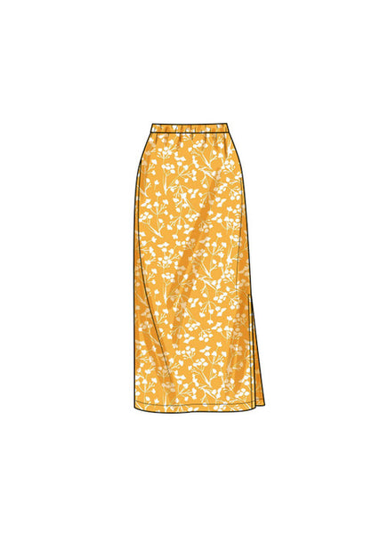 Pattern, SIMPLICITY 9757 Misses' Knit Top and Skirt in Two Lengths