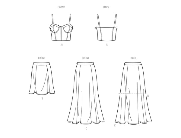 Pattern, SIMPLICITY, 9894, Misses' and Women's Top and Skirt in Two Lengths