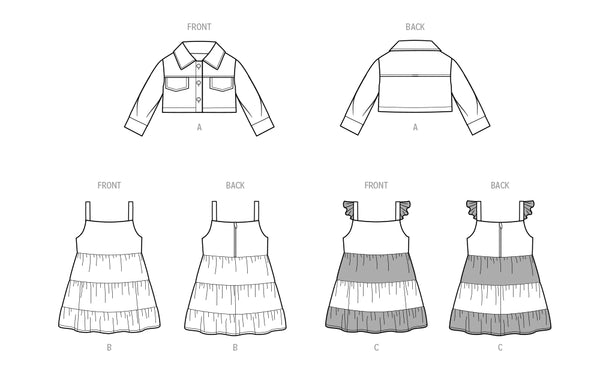 Pattern, SIMPLICITY 9899, Toddlers' Jacket and Dresses