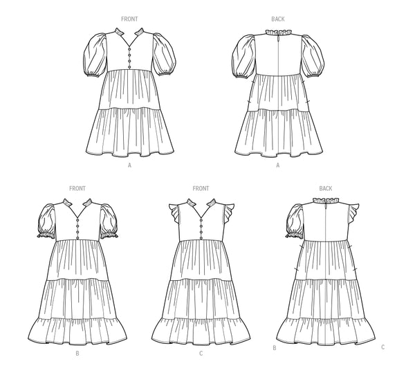 Pattern, SIMPLICITY 9900, Children's and Girls' Dress with Sleeve and Length Variations