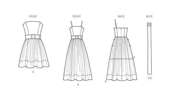 Pattern, SIMPLICITY 9917 Misses' Dresses and Belt