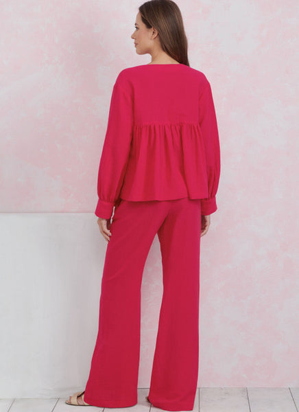 Pattern, SIMPLICITY 9928, Misses' Lounge Tops, Pants and Shorts