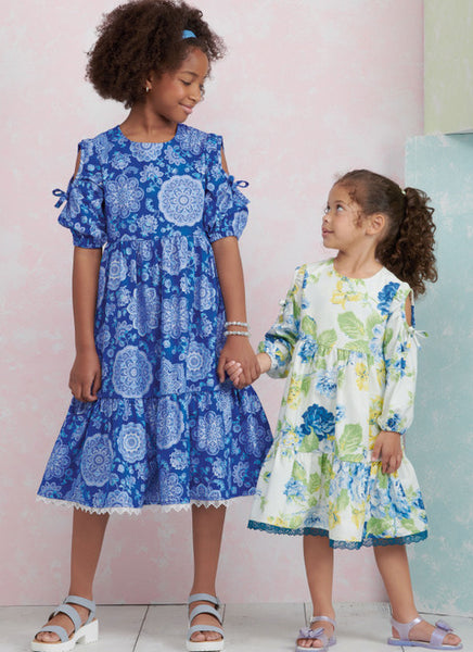 Pattern, SIMPLICITY 9933, Children's and Girls' Dress with Sleeve Variations