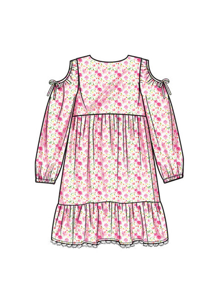 Pattern, SIMPLICITY 9933, Children's and Girls' Dress with Sleeve Variations