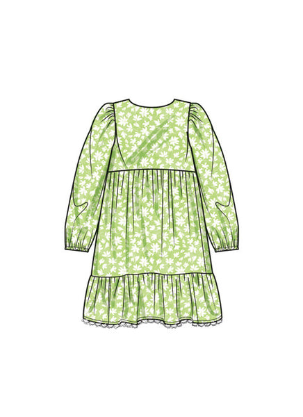 Pattern, SIMPLICITY 9933, Children's and Girls' Dress with Sleeve Variations