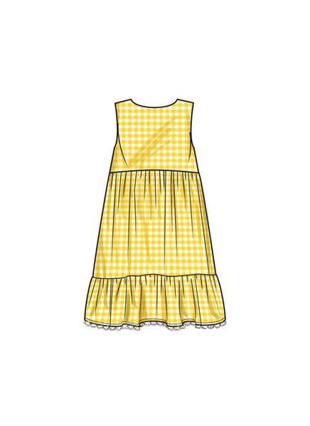 Pattern, SIMPLICITY 9933, Children's and Girls' Dress with Sleeve Variations