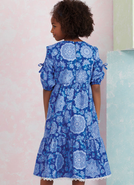 Pattern, SIMPLICITY 9933, Children's and Girls' Dress with Sleeve Variations