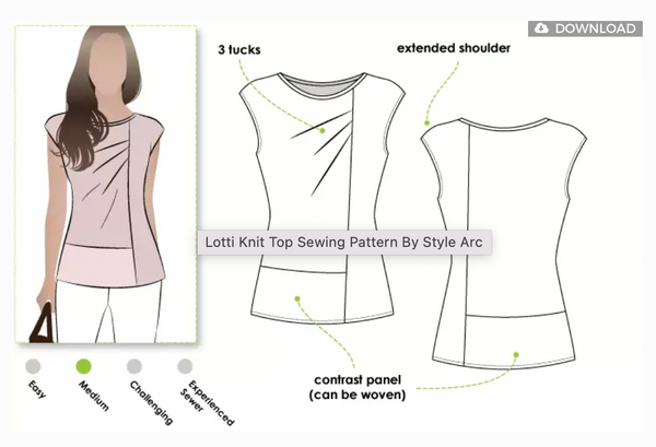 Pattern, style ARC, Lottie Knit Top