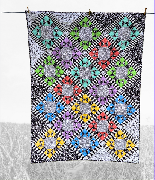 Pattern, ABQ, Black, White & Bright Lap Quilt     ABQ-211