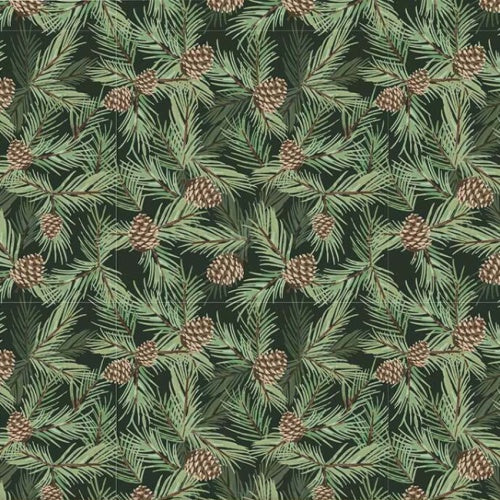 Fabric, Make+Believe, Merry Little Robin, Pinecones, MBF3786-00-CASE