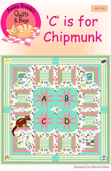 Pattern, ABQ, C is for Chipmunk, Baby Quilt     ABQ-146