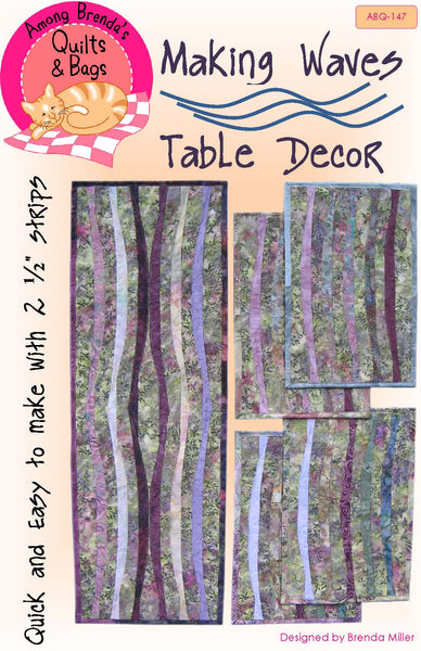 Pattern, ABQ, Making Waves, placemats & table runner     ABQ-147