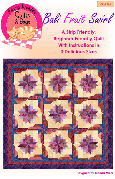 Pattern, ABQ, Bali Fruit Swirl, multi-sized     ABQ- 158