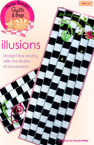 Pattern, ABQ, Illusions Table Runner & Placemat     ABQ-163