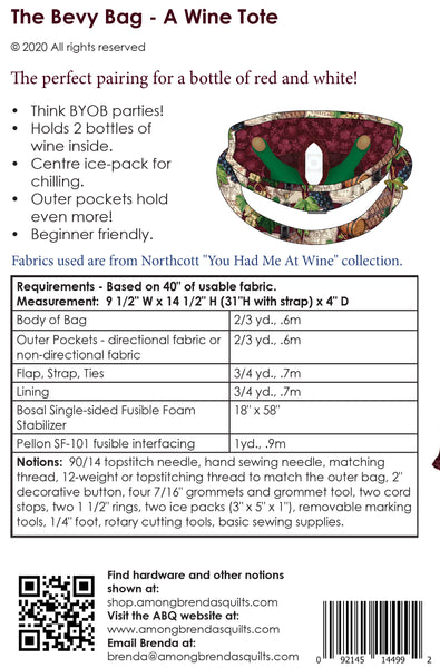 Pattern, ABQ, The New Bevy Bag, Beverage Tote     ABQ-145
