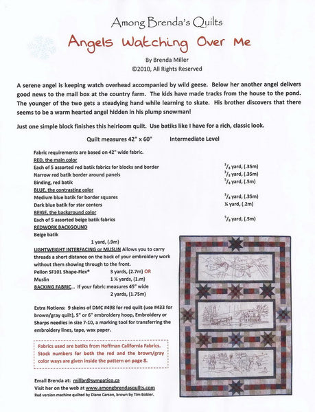 Pattern, ABQ, Angels Watching Over Me, Lap Quilt or Wall Hanging     ABQ-151