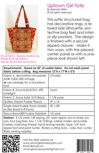 Pattern, ABQ, Uptown Girl Tote     ABQ-187