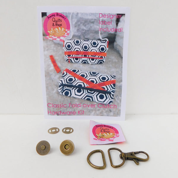 Bag Hardware Kit, Classic Fold-over Clutch with designer label
