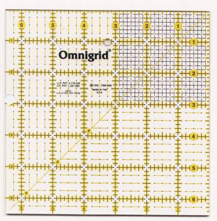 Ruler Omnigrid 6 1/2in x 6 1/2in With Grid