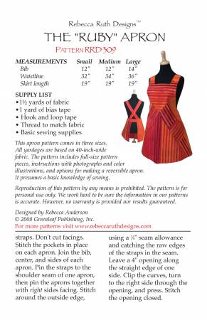 Pattern, Ruby Apron
