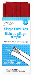 Single Fold Bias Tape, Assorted Colors 13mm x 3.7m